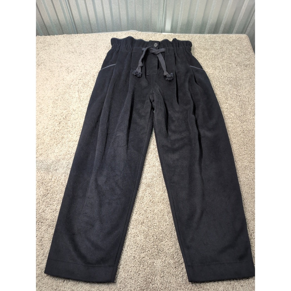 Emin & Paul Black Wide Leg Paperbag‎ Waist Trousers Pants Women's Size L